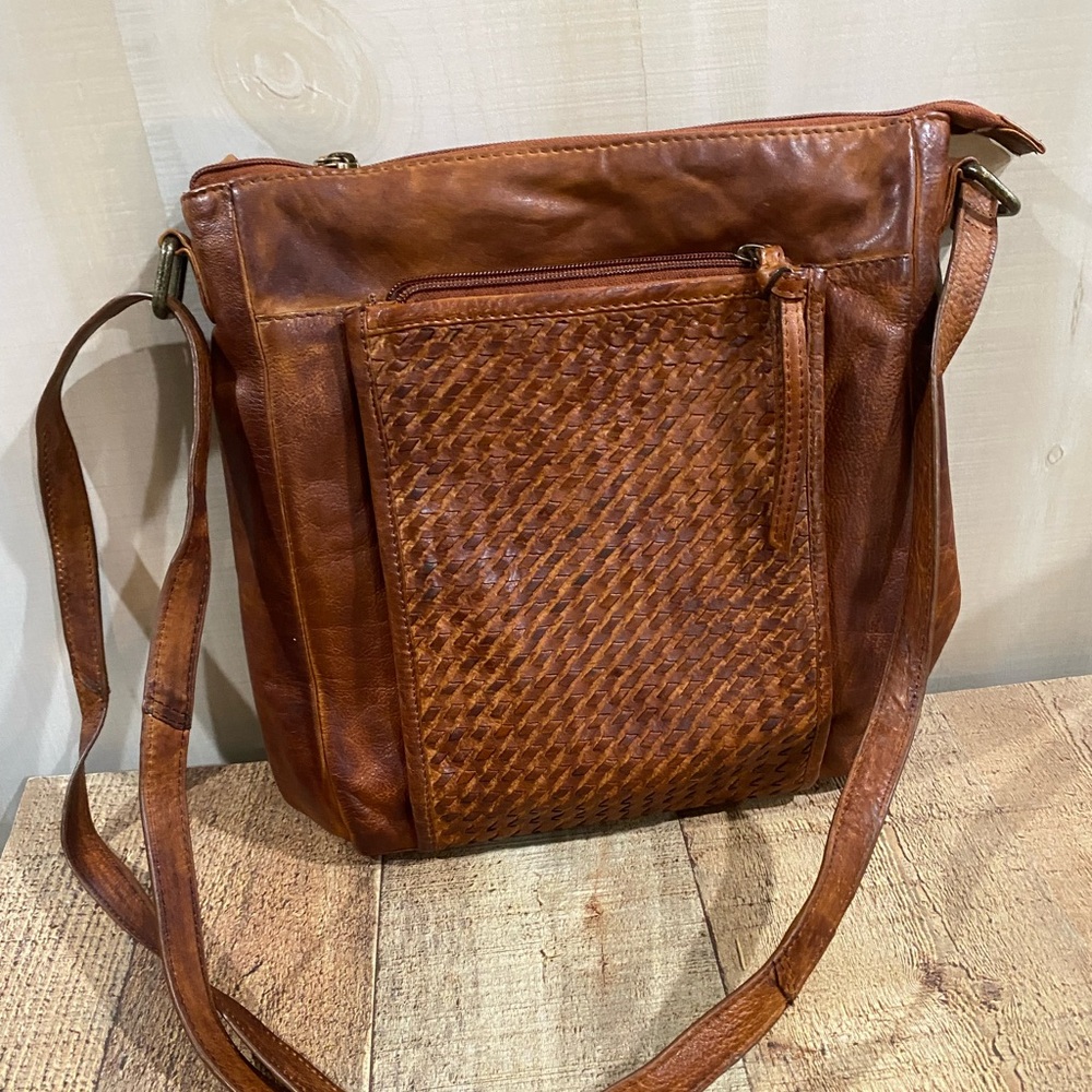 Estelon Brown Leather Crossbody Purse